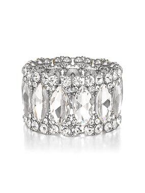 Wedding Bridal Gorgeous Crystal Stretch Bangle Bracelets for Women